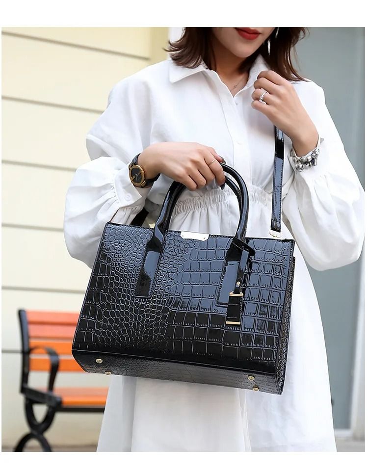 New Quality Fashion Ladies Shoulder Bags Women Handbags Tote Bag Crocodile-patterned PU leather Ladies Handbag Ladies Bags Sling Bags Hand Bags Slingbags Large Capacity Durable Classic Fashion Luxury