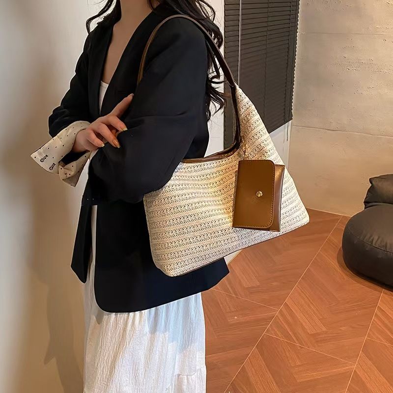 New Fashion Women's shoulder bag handbag Women crossbody bags Woven Hobo Shoulder Bag  underarm bags Tote Handbag with Detachable Small Pouch Casual Large Capacity Top‑handle Bag for Daily Work Travel