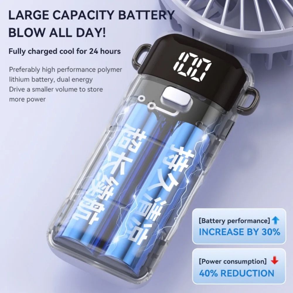 USB rechargeable Handheld fan Portable Handheld Electric Fan 5 Speeds Adjustable Turbo 1200MAH big Battery Fans LED Display Rechargeable Ice Cooling Personal Fan Mini fan fashion Hand held handy fan