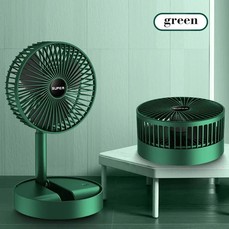 New portable fan multi function Folding USB fan adjustable height 360° rotation USB chargable silent table fan Electric Fan Desk Fan Student Dormitory Quiet Mini Fan for Home Office Car Outdoor Travel