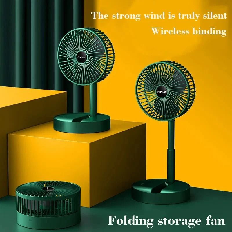 New portable fan multi function Folding USB fan adjustable height 360° rotation USB chargable silent table fan Electric Fan Desk Fan Student Dormitory Quiet Mini Fan for Home Office Car Outdoor Travel