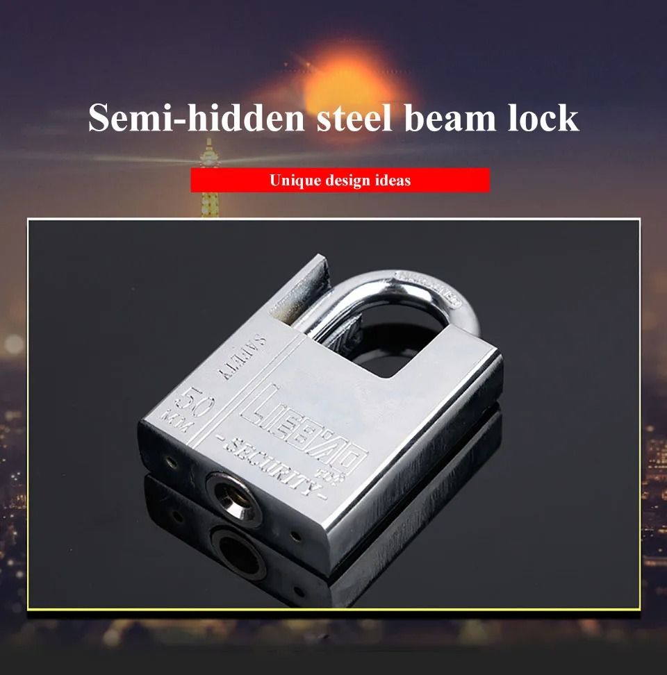 Stainless Steel Padlock Outdoor Heavy Anti Prying Padlock Half Wrapped Beam Duty Top Anti-Burglar Theft Padlock Hasp Anti-Rust Lock Solid lock Waterproof Lock Corrosion-Resistant Padlock with 4 Keys