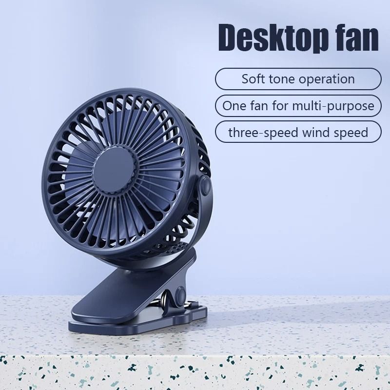 New 3 in 1 multi function portable clip fan 360° rotation USB chargable silent table fan Electric Fan with Night Light Desk Fan Student Dormitory Five Speeds Mini Fan forHome Office Car Outdoor Travel
