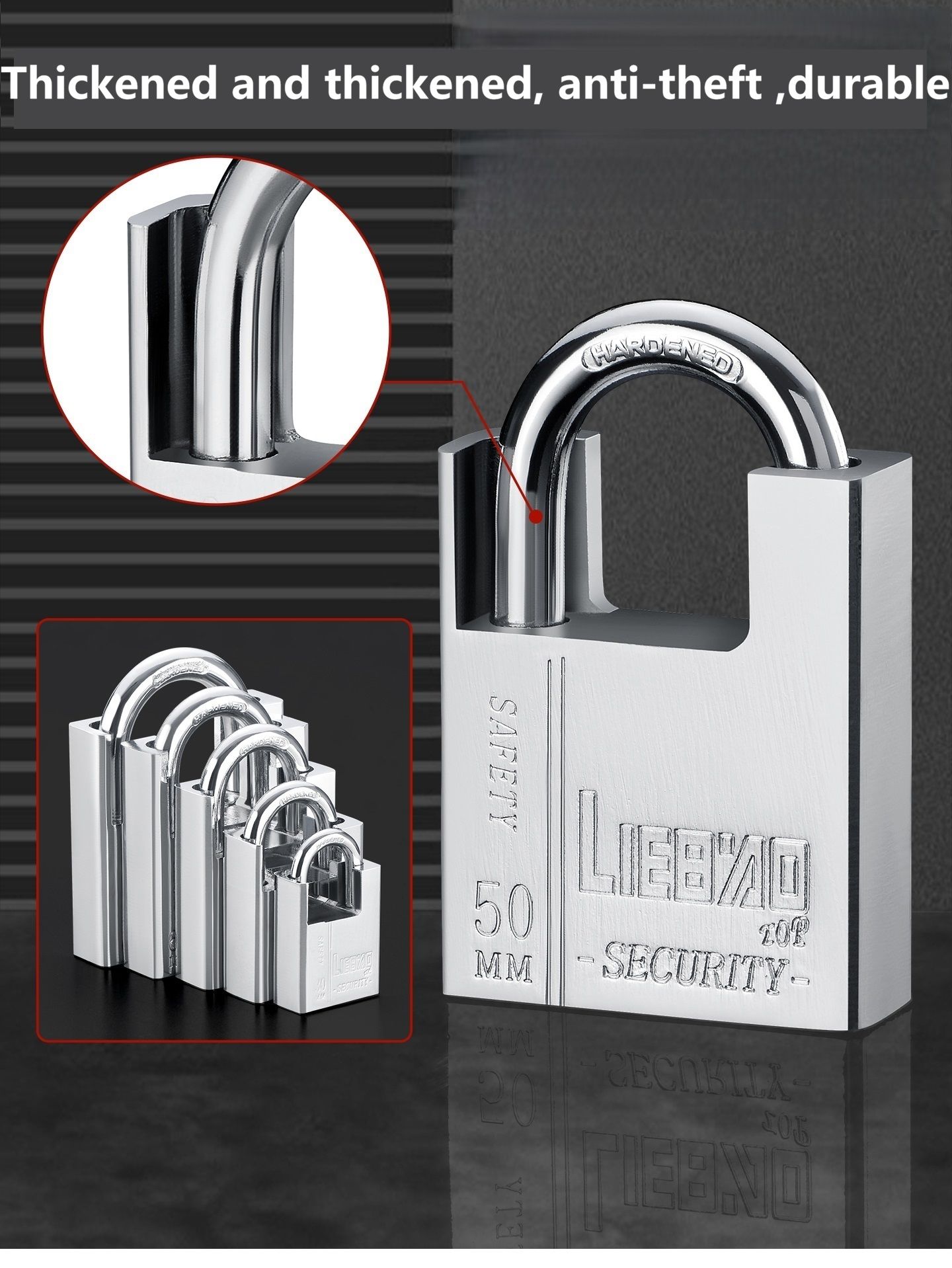 Stainless Steel Padlock Outdoor Heavy Anti Prying Padlock Half Wrapped Beam Duty Top Anti-Burglar Theft Padlock Hasp Anti-Rust Lock Solid lock Waterproof Lock Corrosion-Resistant Padlock with 4 Keys