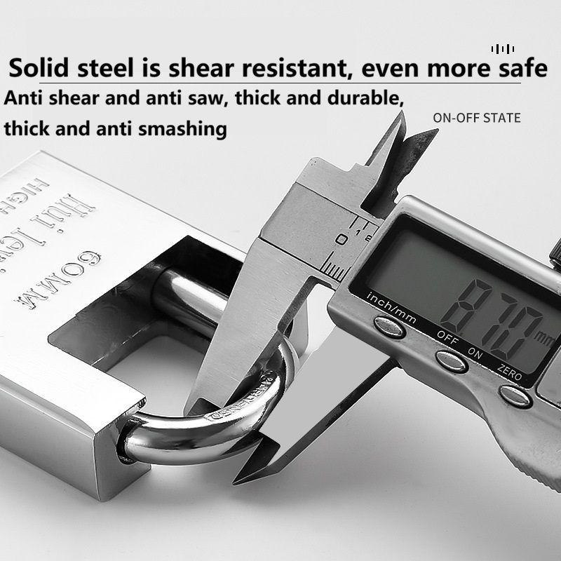 Stainless Steel Padlock Outdoor Heavy Anti Prying Padlock Half Wrapped Beam Duty Top Anti-Burglar Theft Padlock Hasp Anti-Rust Lock Solid lock Waterproof Lock Corrosion-Resistant Padlock with 4 Keys