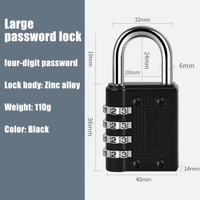 Smart Password Combination Padlock 4-digit Keypad Freedom to change password Zinc alloy Padlock Outdoor Waterproof Anti-theft Padlock Hasp Mini Code Padlock For School Office Luggage Lock Door Lock