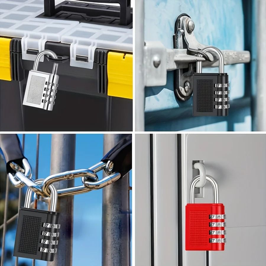 Smart Password Combination Padlock 4-digit Keypad Freedom to change password Zinc alloy Padlock Outdoor Waterproof Anti-theft Padlock Hasp Mini Code Padlock For School Office Luggage Lock Door Lock