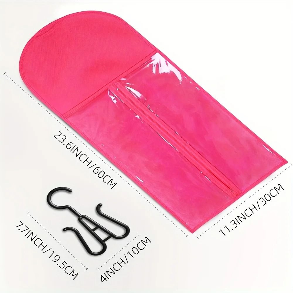 Premium Hair Extension Holder Wig Storage Bags Fashion durable with Sturdy Metal Hangers Transparent Design for Multiple Wigs Dust-proof Storage Organizer with Hook Hair Extensions for Salon Home Use