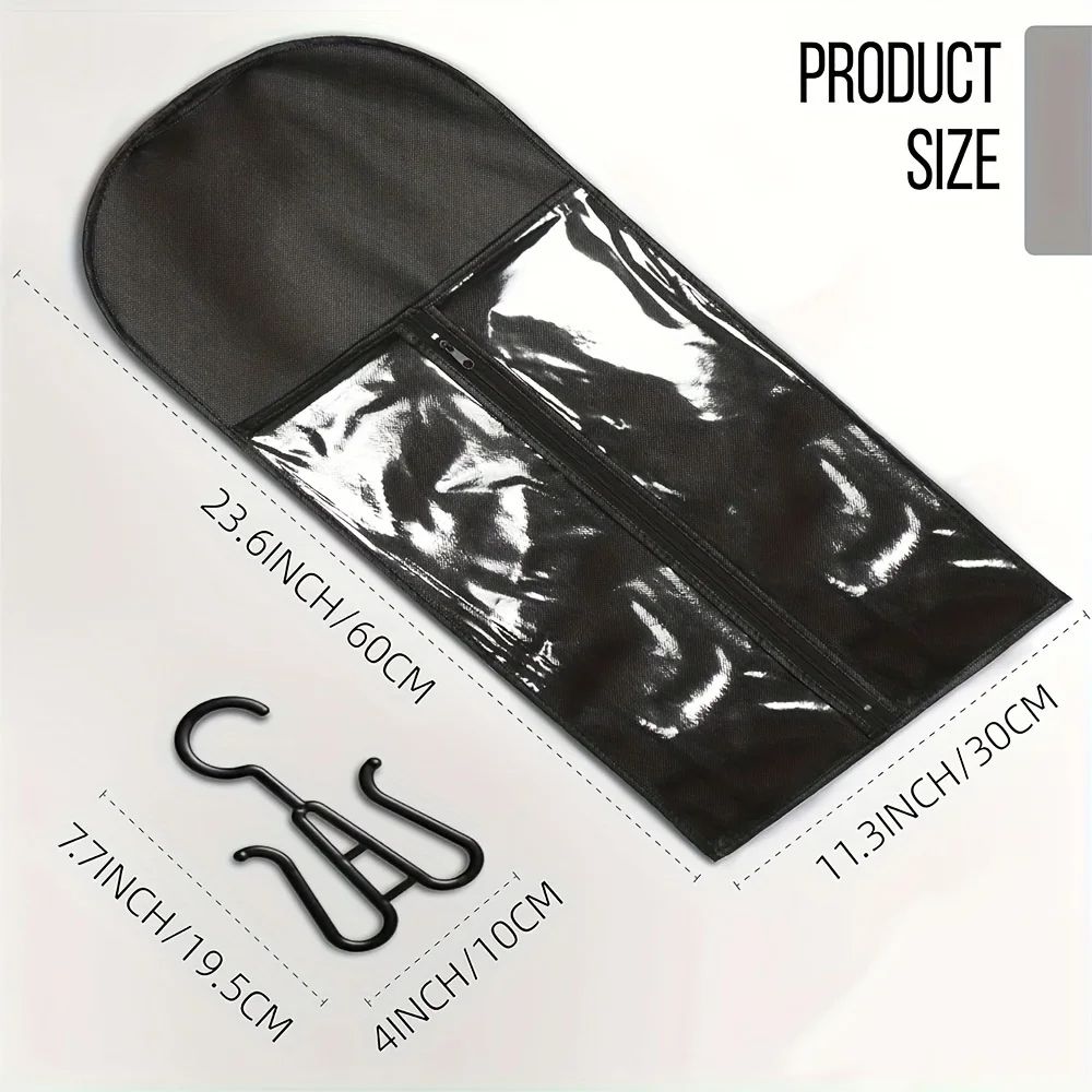 Premium Hair Extension Holder Wig Storage Bags Fashion durable with Sturdy Metal Hangers Transparent Design for Multiple Wigs Dust-proof Storage Organizer with Hook Hair Extensions for Salon Home Use