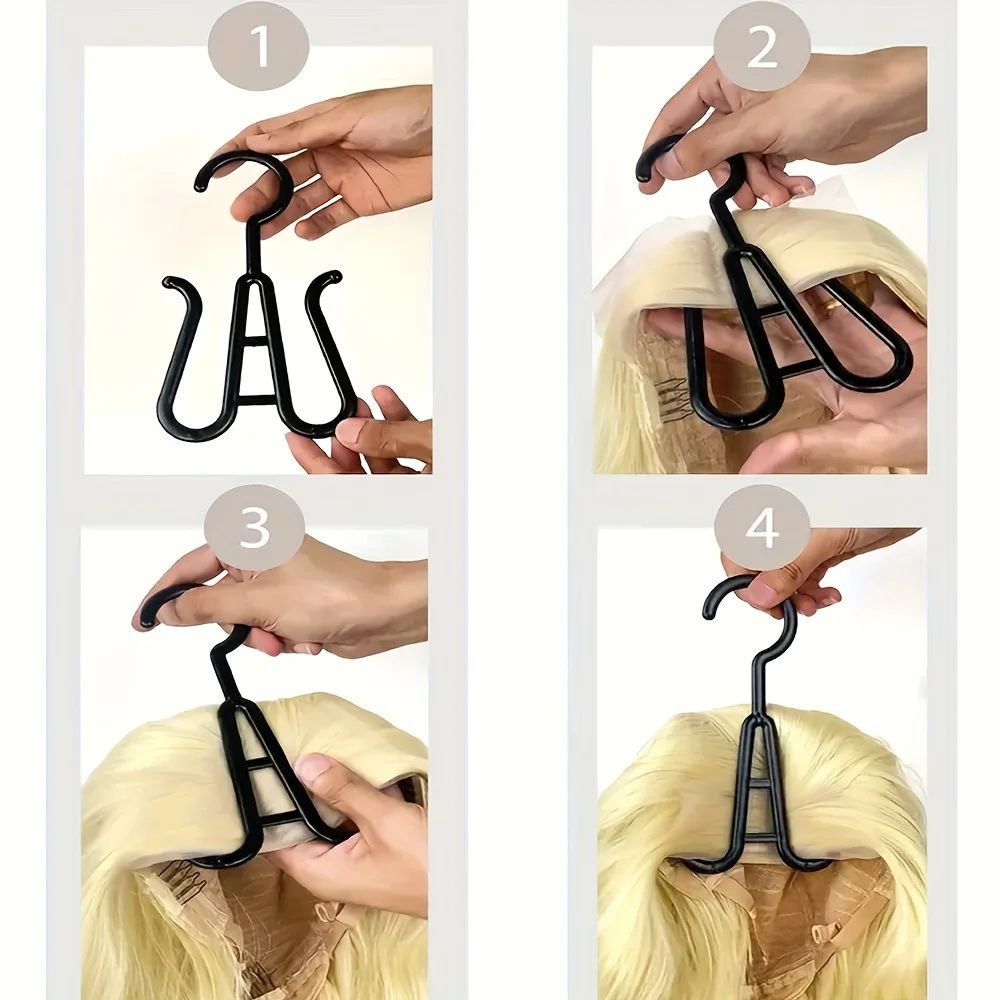 Premium Hair Extension Holder Wig Storage Bags Fashion durable with Sturdy Metal Hangers Transparent Design for Multiple Wigs Dust-proof Storage Organizer with Hook Hair Extensions for Salon Home Use