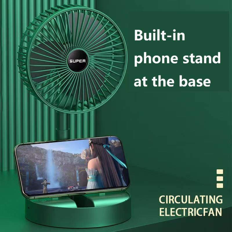 New portable fan multi function Folding USB fan adjustable height 360° rotation USB chargable silent table fan Electric Fan Desk Fan Student Dormitory Quiet Mini Fan for Home Office Car Outdoor Travel
