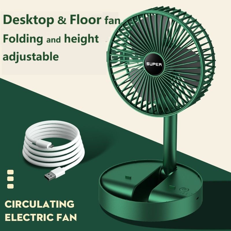 New portable fan multi function Folding USB fan adjustable height 360° rotation USB chargable silent table fan Electric Fan Desk Fan Student Dormitory Quiet Mini Fan for Home Office Car Outdoor Travel