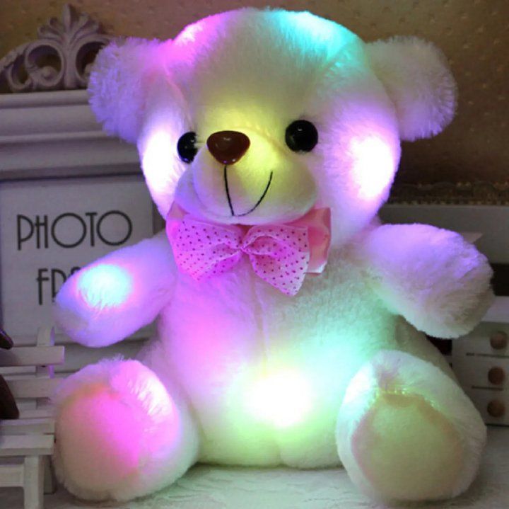 Fashion boy Dolls Lovely Soft LED Colorful Glowing Teddy Bear Stuffed Plush Toy Gifts For Birthday girl baby toy Cute Doll Toys kid Colorful Lights Toy Bears Fast delivery within 1-5 days