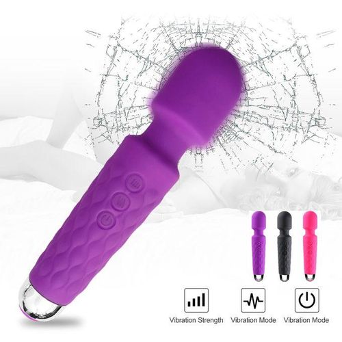 20 Modes - 8 Speed Powerful Rechargeable Magic Wand Cli_t Massager Dildo Vibrator Sex Toys For Women (