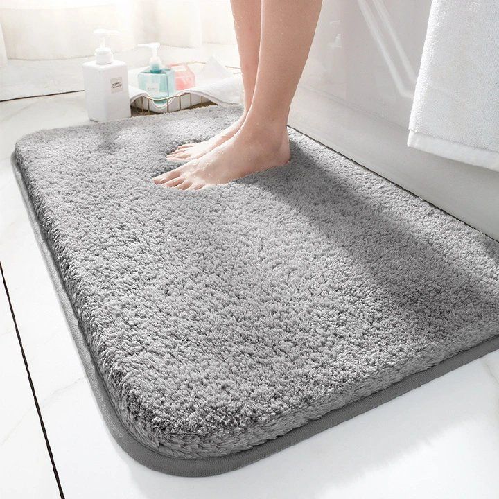 Bathroom Extra Thick Pile Fiber Carpet Mat Chenille Toilet Suction Entrance Door Mat