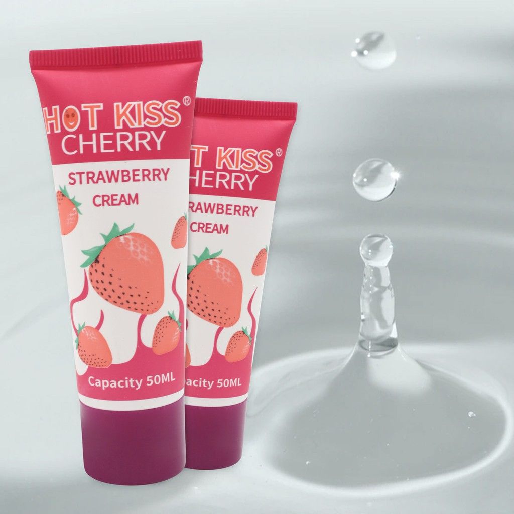 50ml Strawberry Flavored Edible Sex Lubricant Lube Oral Water Base Silicone Lubrication Silk Touch  Orgasm Gel  Sex Oil - Hot Kiss -