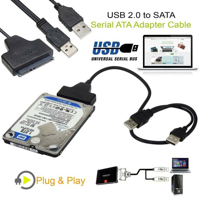 USB Sata Cable Sata To USB 2.0 Adapter Computer Connectors Usb Sata Adapter Cable Support 2.5 Inches SSD Hdd Hard Drive-