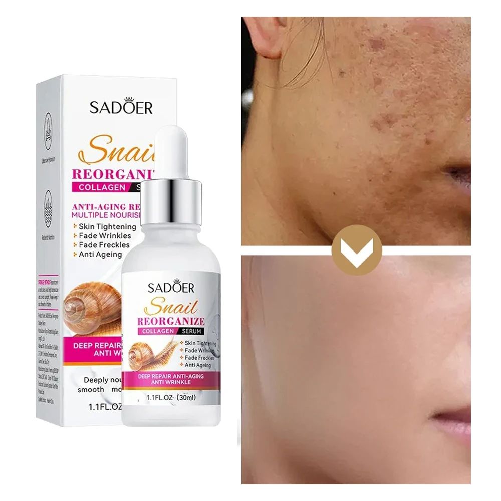 Snail Collagen Skin Care Beauty Snail Collagen  Face Serum Nourishing Brighten Skin Anti Dryness Moisturizing Cream Soothes Skin  Essence- SADOER -