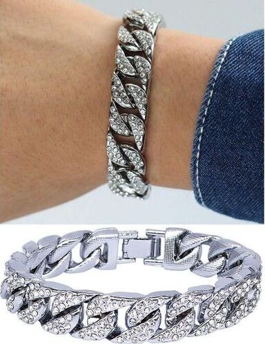 Bracelet for Men Women Silver Goldeen Cuban Link Chain Wristband Solid Chain Bracelet For Women Men Charm Party Gift Wedding Fashion Jewelry -