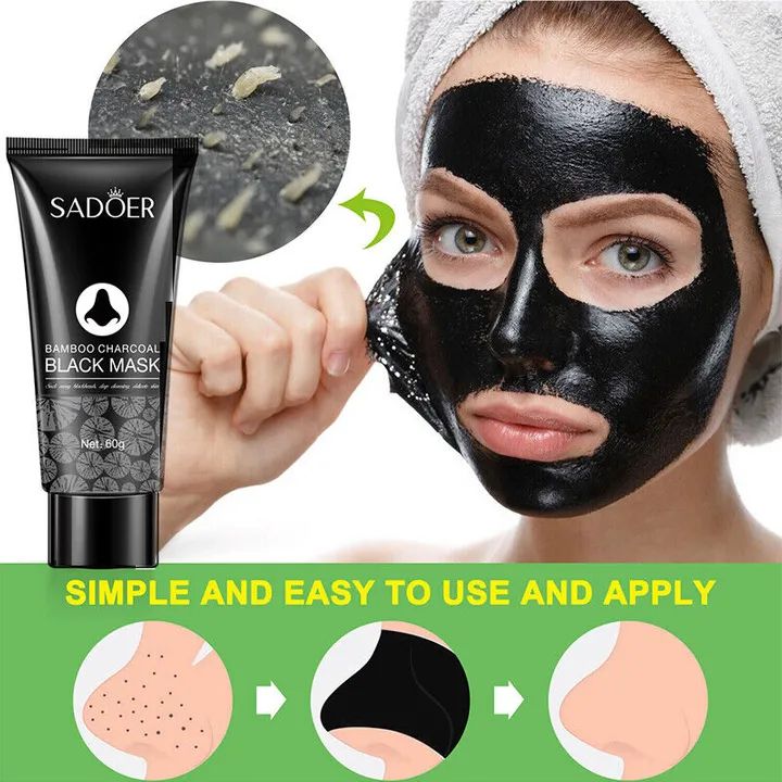 Black Mask Blackhead Remover Nose Black Mask Face Care Mud Peel Off Mask Pore Strip Skin Care Oil Control - SADOER-