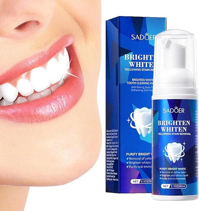 60ML Teeth Whitening Liquid Toothpaste Brighten Whiten Teeth Whitener Removing Yellow Teeth Cleaning Tooth Stain Oral Fresh Tooth Care - SADOER -