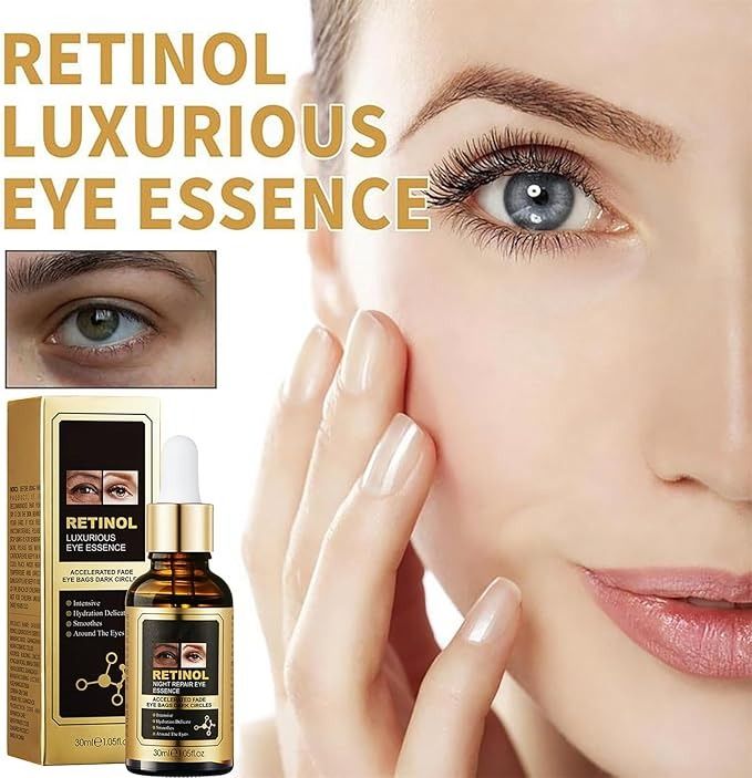 Retinol Eye Serum - for Dark Circles and Puffy Eyes - Anti Aging Eye Bag Removal Fade Fine Line Wrinkle - Reduce Crow Feet Hydrate Moisturize Essence for Sagging Skin - Suitable for All Type - SADOER