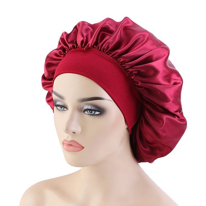 Women's Hair Bonnet Satin Hair Cap Solid Wide-brimmed Sleeping Hat Night Sleep Cap Hair Care Bonnet Nightcap For Women Men Unisex Cap -