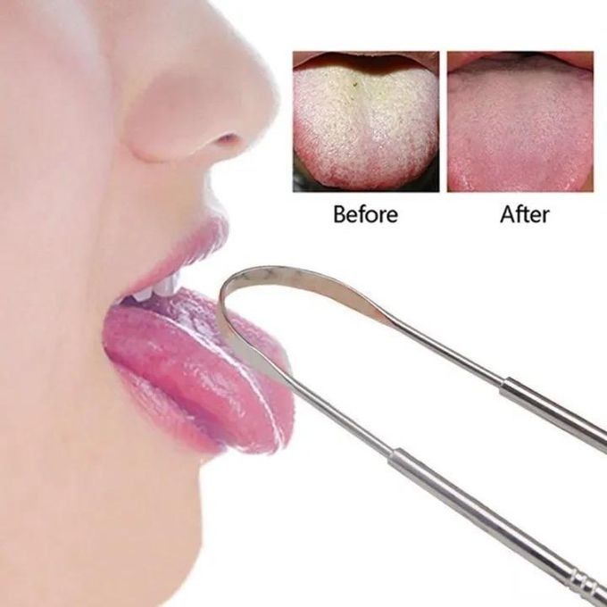 Stainless Steel Tongue Scraper Reusable Tongue Brush Cleaning Scraper Oral Care Keep Fresh Breath Improve Oral Hygiene Tongue Cleaner Tools
