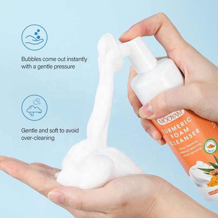 Face Cleanser Foam Facial Wash Deep Cleaning Moisturizing Shrink Pores  Oil Control Skin Care Face Scrubbers Tumeric Coconut Green Tea Facial Cleanser Mousse Deep Cleansing Skincare-