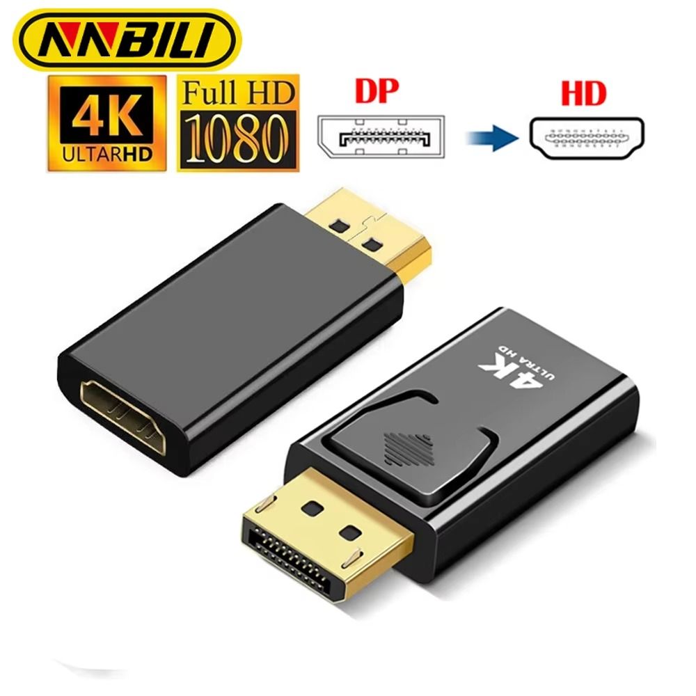 4K DisplayPort to HDMI Conveter Adapter HD 1080P DP to HDMI-compatible Adapter Connector For PC Laptop Projectors HDTV 1Piece -