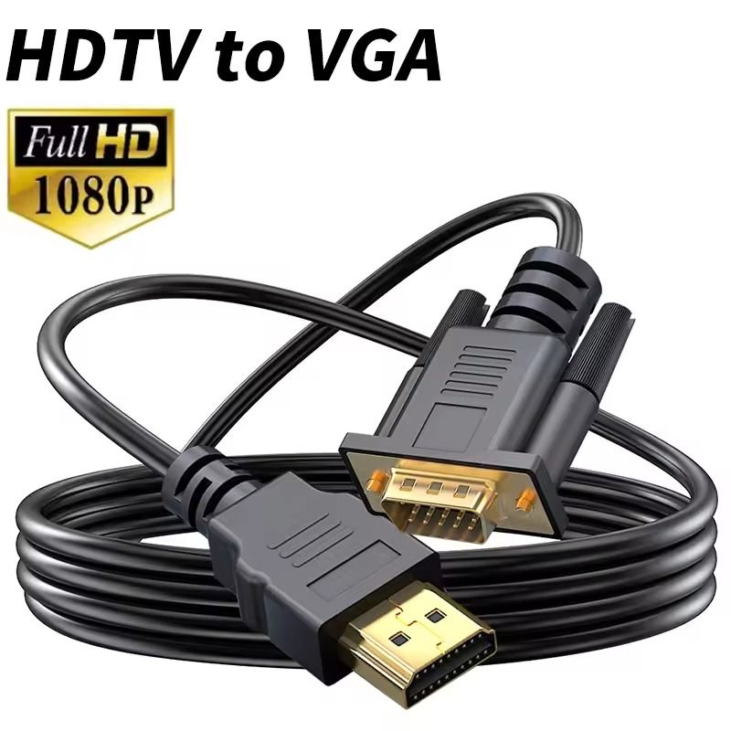 New HDMI HDTV To VGA Converter Adapter Cable For PC Laptop TV Monitor Projector 1080P High Speed HDMI to VGA Converter High Definition For Desktop Laptop PC TV Monitor Projector -