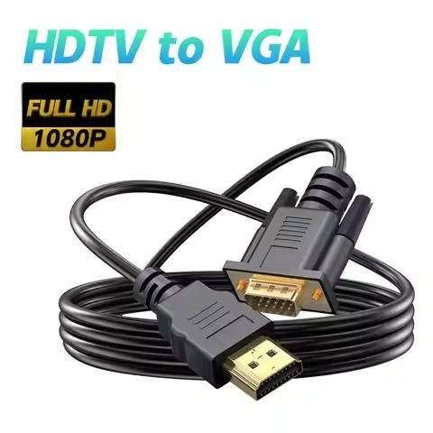 New HDMI HDTV to VGA Converter Adapter Connector Line Converter Cable 1.8Meters 1080P HDMI to VGA Adapter For Desktop Laptop PC TV Monitor Projector -