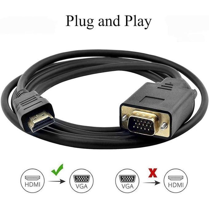 New HDMI HDTV to VGA Converter Adapter Connector Line Converter Cable 1.8Meters 1080P HDMI to VGA Adapter For Desktop Laptop PC TV Monitor Projector -