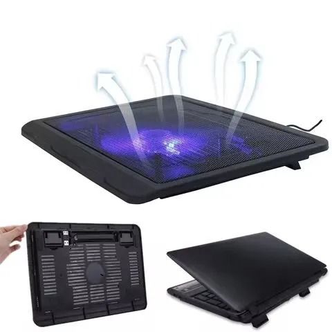 New Laptop Cooler Cooling Pad Universal Strong Winds Ultra Slim Laptop Cooling Pad Blue LED Light, Notebook Computers Cooler with Built-in USB Cable Plug and Play Laptop Accessories