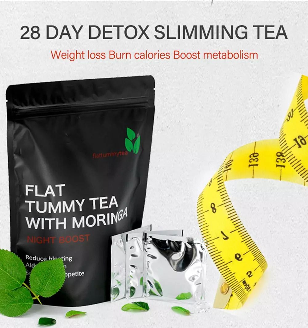 28 Days Detox Slimming Tea with Moringa 100% Pure Natural Weight Loss Flat Tummy Tea Health Diet Slimming Aid Burn Fat Herbal Thin Belly Tea -