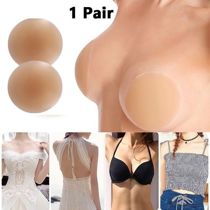 1 Pair Nipple Covers Self Adhesive Breast Chest Bra Pasties Stickers Reusable Silicone Nipple Covers Lift Up Bra Sticker Adhesive Invisible Bras Chest Patch for Women Reusable Chest Breast Petals Pad