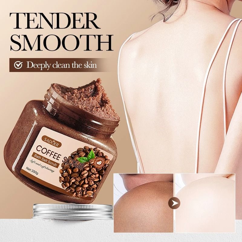 Coffee Exfoliating Scrub Body & Face Scrub Remove Dead Skin Brighten Smooth Sea Salt Pore Cleaning Anti Cellulite Moisturizing Body Care Whitening SPA for Smooth & Glowing Skin - SADOER