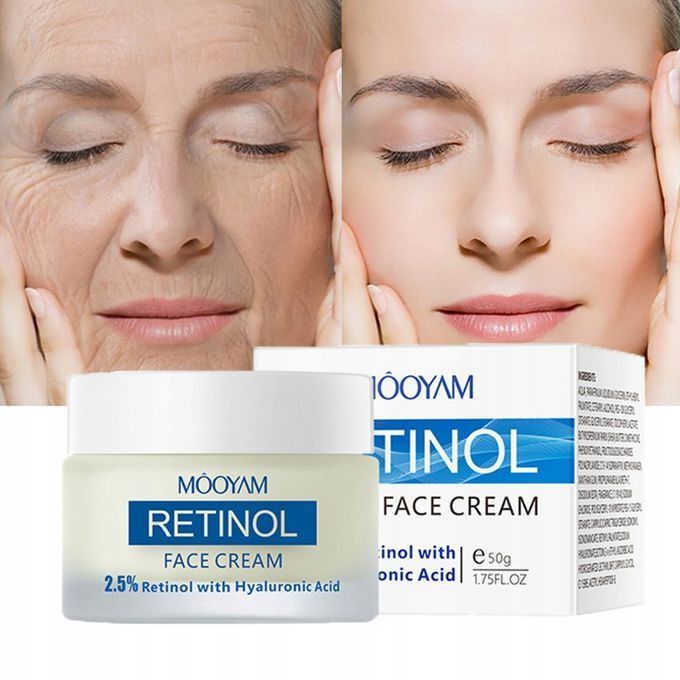 Retinol Face Cream With Hyaluronic Acid, Organic Anti Aging and Anti Wrinkles Face Cream, Remove Fine Lines and Dark Spots 3% Active Retinol Moisturizer Skin Care- MOOYAM-