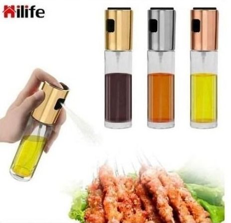 Premium Oil Sprayer for Kitchen and Air Fryer 100ml Spray for Kitchen Leakproof Dispenser Multifunctional Oil Sprayer Transparent Glass Oil Spray for Cooking For Salad Bbq Grilling Baking-