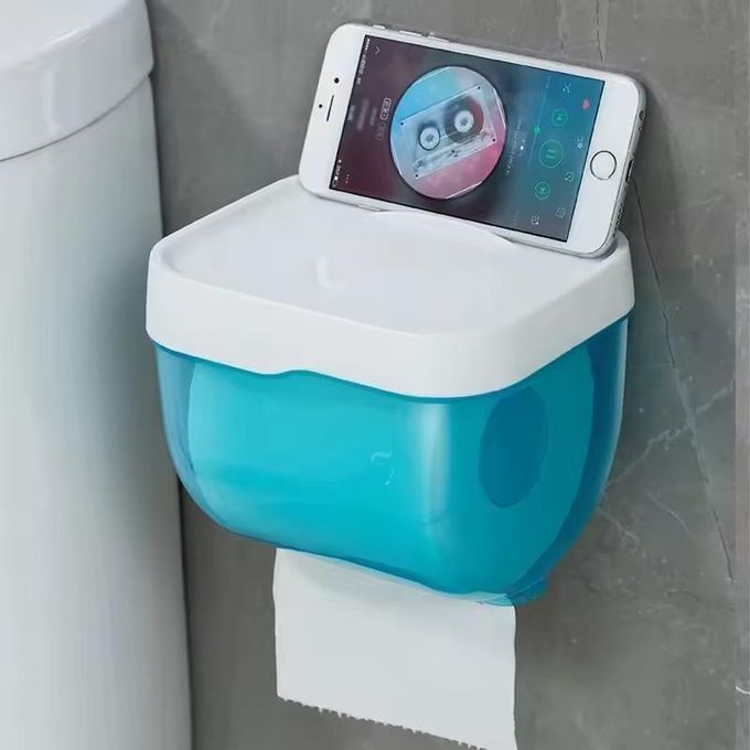 New Arrival Tissue Holder Toilet Paper Storage Box Waterproof Storage Toilet Paper Storage Rack Toilet Roll Paper Tube No-drill Wall Mounted Bathroom Supplies -