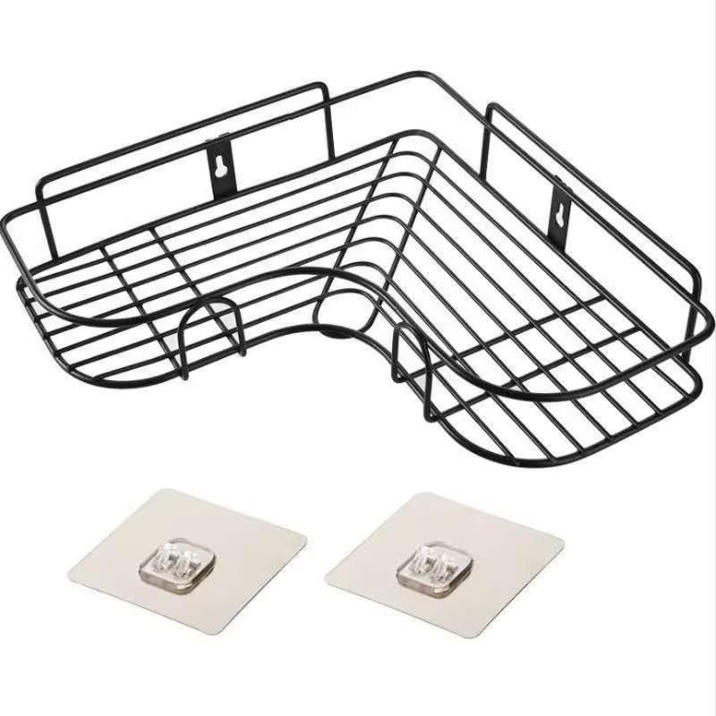 Bathroom Organizer Corner Shelf Kitchen Organizer Storage Rack Space Saver Organiser  No-Drill Wall Mounted shower gel storage rack toilet free punch toiletry stand Storage Rack Bathroom Accessories-