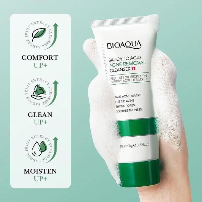 New Arrivals Face Cleanser Salicylic Acid Facial Wash Oil control Moisturizing Acne removal Shrink Pores soothing Deep Cleaning Soften keratin Cleaning skin care For All Skin Types - BIOAQUA -