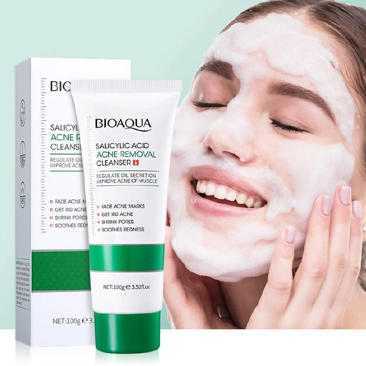 New Arrivals Face Cleanser Salicylic Acid Facial Wash Oil control Moisturizing Acne removal Shrink Pores soothing Deep Cleaning Soften keratin Cleaning skin care For All Skin Types - BIOAQUA -