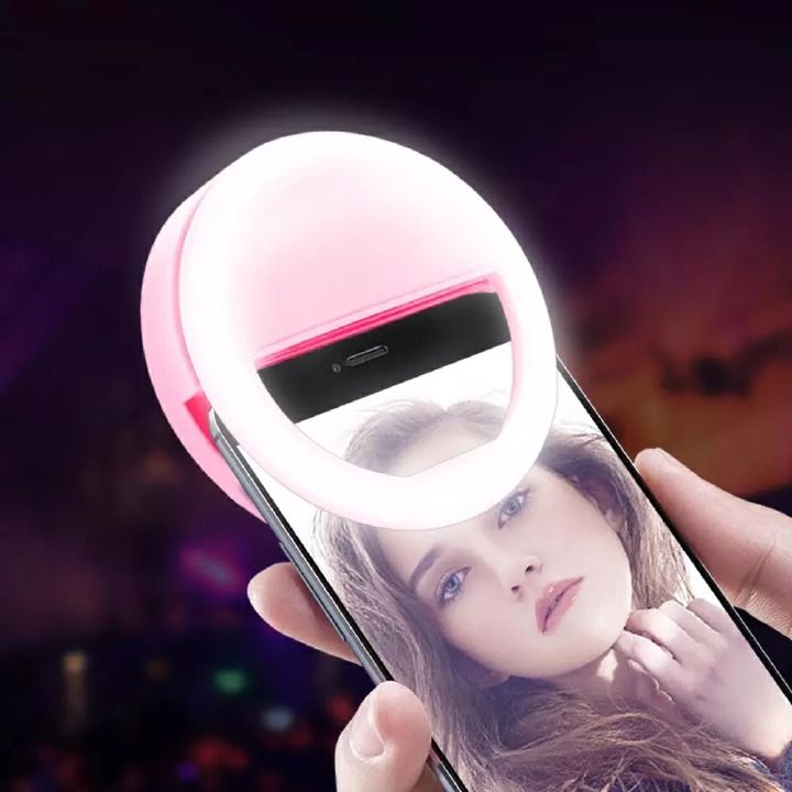 Selfie Ring Light Mini Rechargeable Super Bright Mobile Phone Fill Light Live Clip-On Bulb Portable Led Selfie Ring Light For Vlog Makeup Video Recording Adjustable Phone Camera Light-