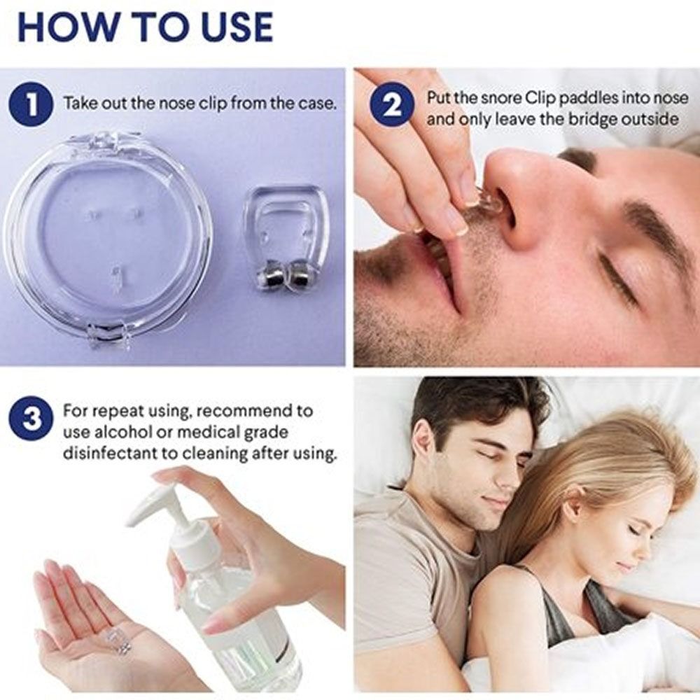 Anti Snoring Stop Snoring Silicone Nose Clip Device Comfortable Sleeping Aid Magnetic Snore Stopper for Women and Men Snoring Solution Comfortable and Quieter Sleep -