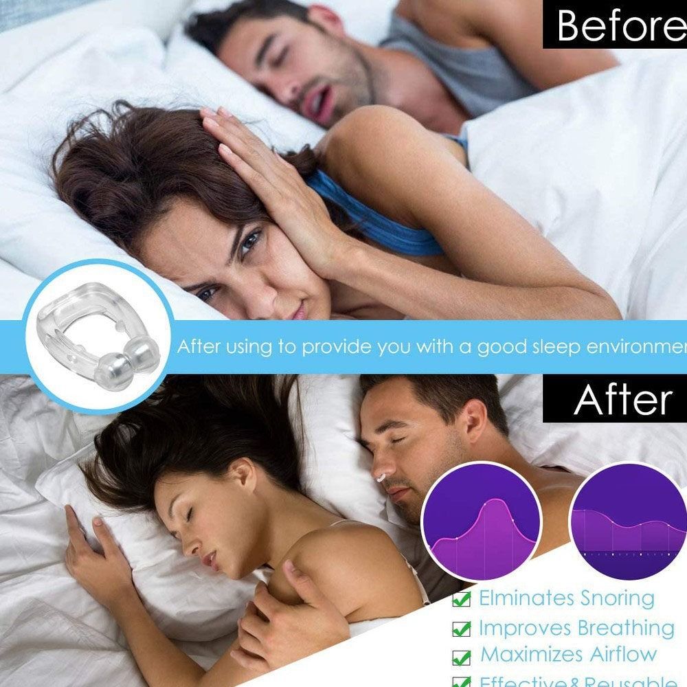 Anti Snoring Stop Snoring Silicone Nose Clip Device Comfortable Sleeping Aid Magnetic Snore Stopper for Women and Men Snoring Solution Comfortable and Quieter Sleep -