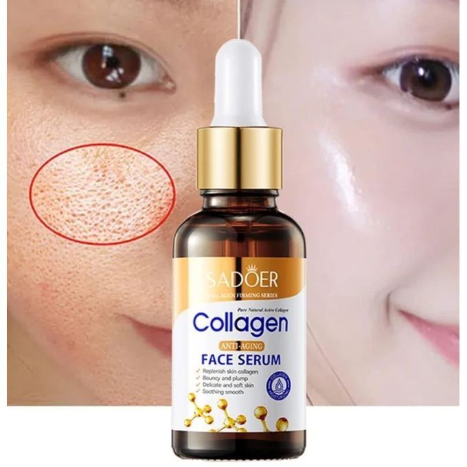 Anti-Aging Collagen Serum Face Brightening Essence, Anti Wrinkles,Moisturizing, Fade Dark Marks and Collagen Replenish ark Spot Correcting Pore Minimizing Hydrating Lightweight Fast Absorbing -SADOER