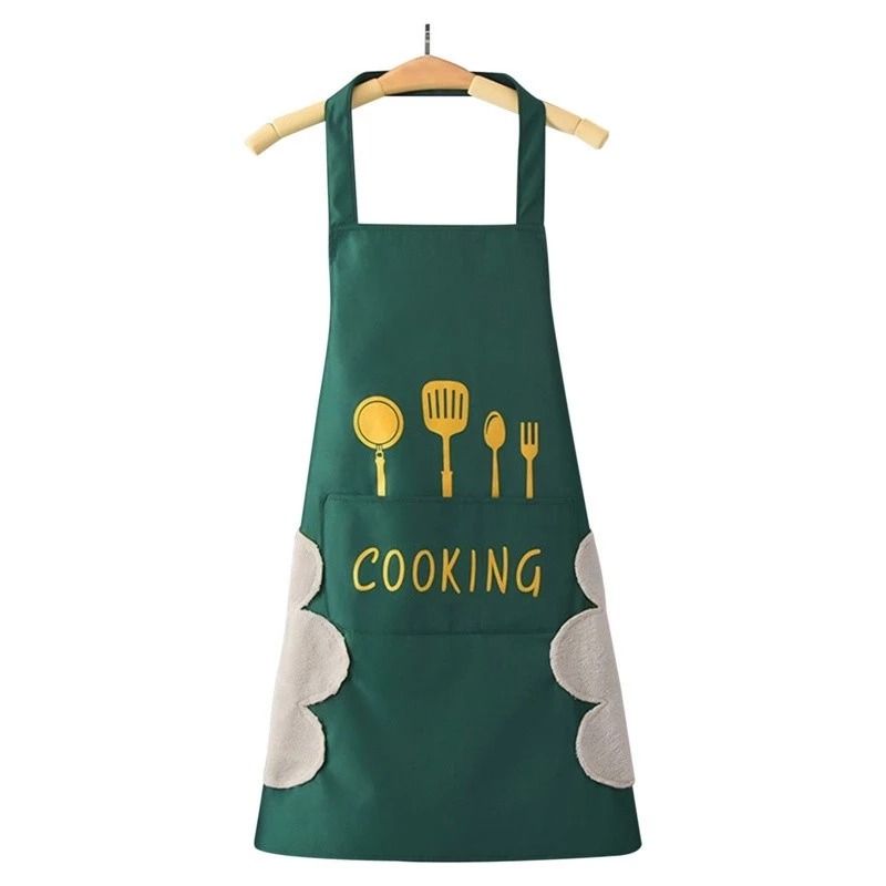 Apron Waterproof And Oil-proof Apron Adjustable Bib Apron Kitchen Cooking Aprons For Restaurant Casual Tie Back Patch Pockets Apron For Kitchen Women's Clothing Thanksgiving gifts Christmas gifts