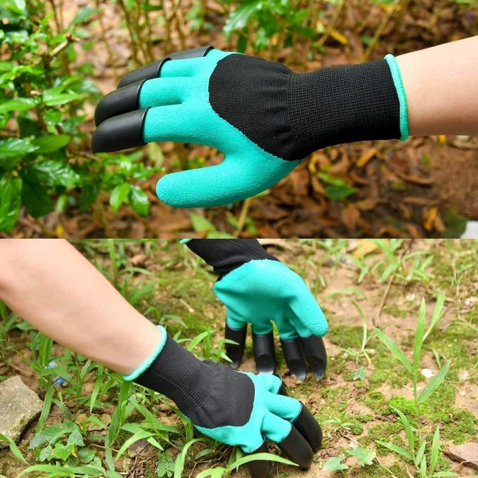 Gardening Gloves Stab-proof Breathable Planting Digging Gardening Gloves Garden Planting Flowers Non-slip Wear-resistant Labor Protection Gloves With Claw Tools Festival Daily Household Gift -
