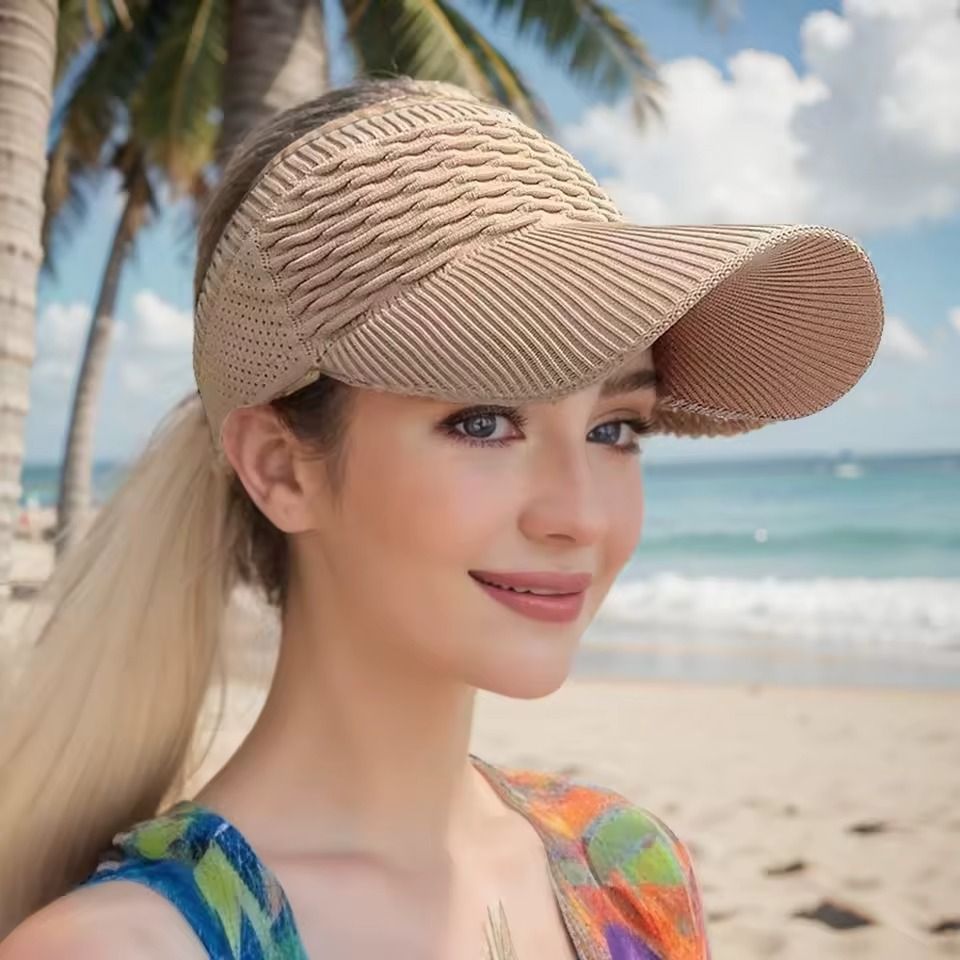 Sun Hat Sun Visor Hat Cap For Women Summer UV Protection Cap for Outdoor, Sport Hat Quick Drying Breathable Wide Brim Visor Running Travel Beach Sport Outdoor Hat Wide Brim Sun Hat Women Anti-UV -